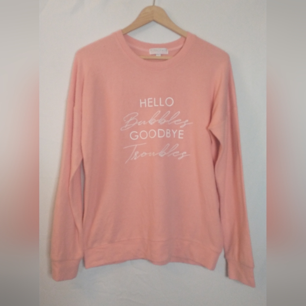 PJ Salvage Soft Acozy Pink Women's Sweater Sleep Sweatshirt S